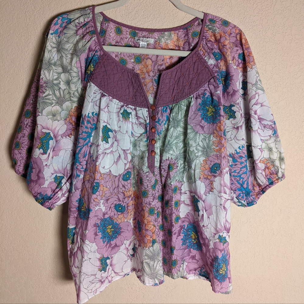 Kimchi & Blue Floral Boho top